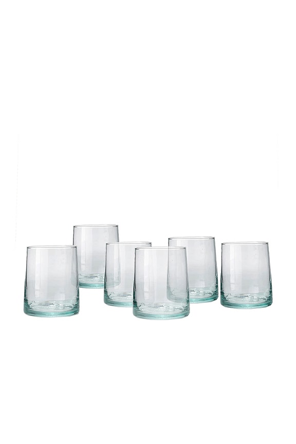 view 1 of 6 **JUEGO DE 6 VASOS CÓNICOS MARROQUÍES** MOROCCAN CONE GLASSWARE SET OF 6 in Clear