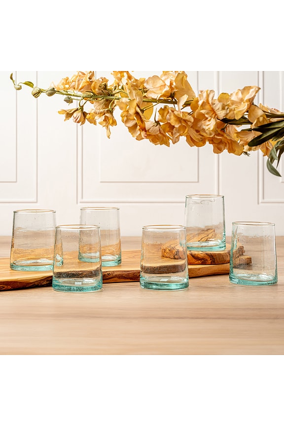 view 2 of 6 **JUEGO DE 6 VASOS CÓNICOS MARROQUÍES** MOROCCAN CONE GLASSWARE SET OF 6 in Clear