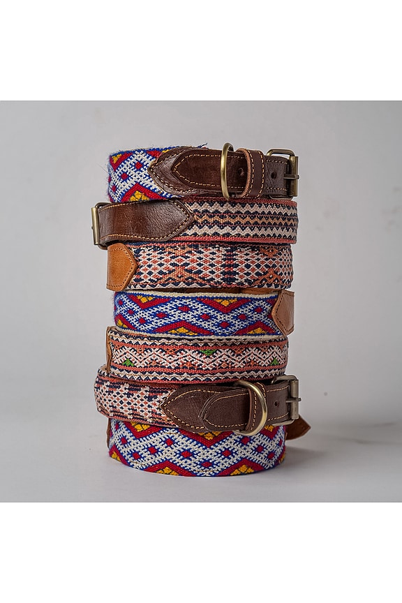 view 2 of 6 Moroccan Kilim Dog Collar & Leash in Large