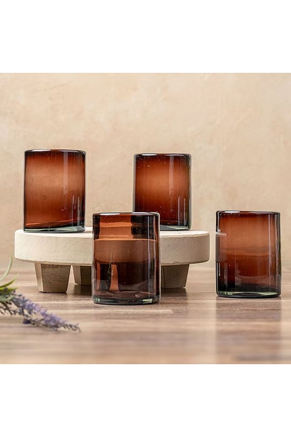 Set Of 4 Tamarind Handblown Glasses