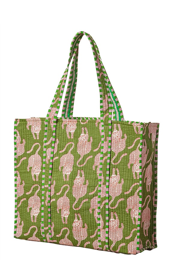 view 1 of 5 Feline Tote in Green
