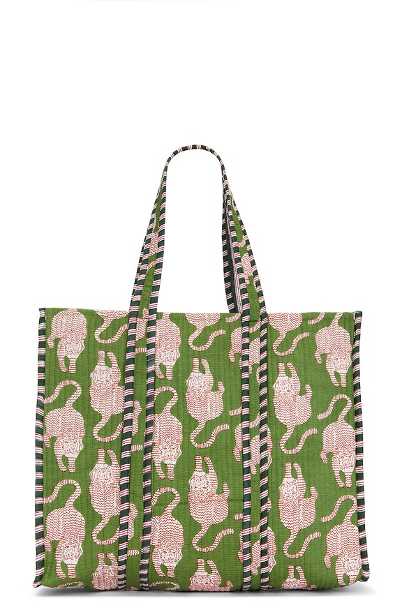 view 2 of 5 Feline Tote in Green