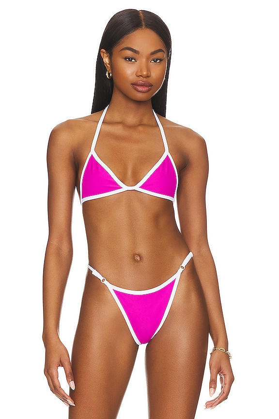 view 2 of 5 HAUT DE MAILLOT DE BAIN RÉVERSIBLE LUCI in Pink White & Black White
