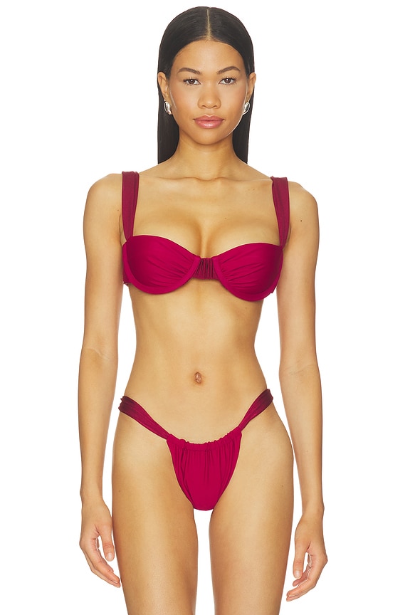 view 2 of 5 Margot Merlot Underwire Top in Merlot