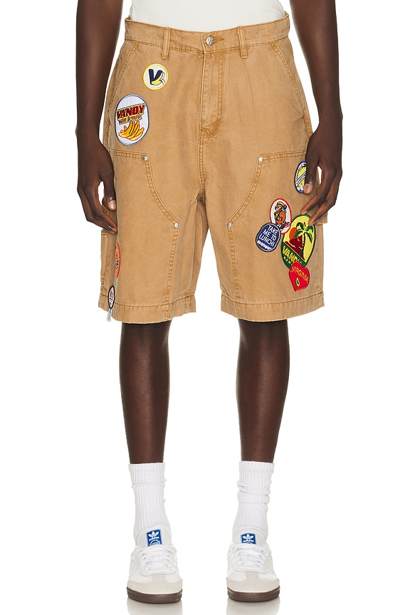 view 1 of 6 Patched Canvas Shorts in Tan