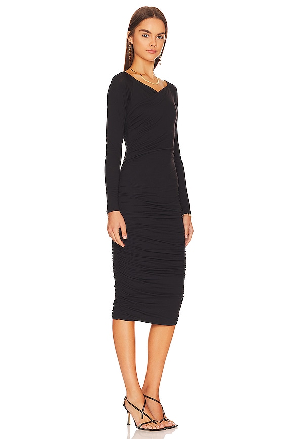 view 2 of 3 GAUZY WHISPER NOVELTY 미디 원피스 in Black