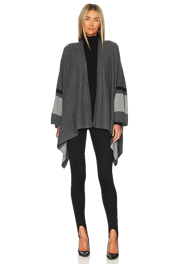 Velvet by Graham & Spencer Harper Blanket Poncho in Charcoal | REVOLVE