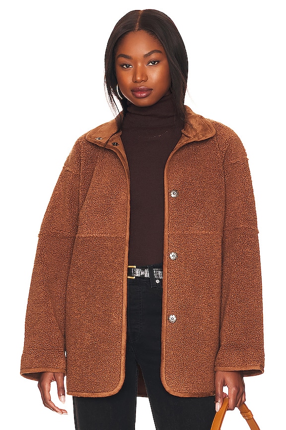 Velvet by Graham & Spencer Albany Sherpa Jacket in Roast | REVOLVE