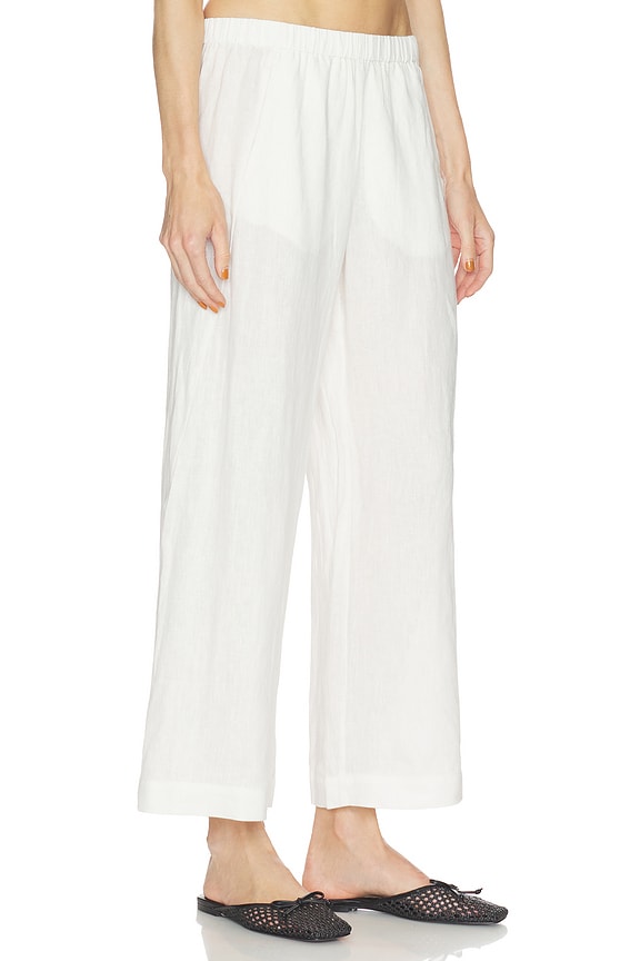 view 2 of 6 Lola Woven Linen Pant in Chalk