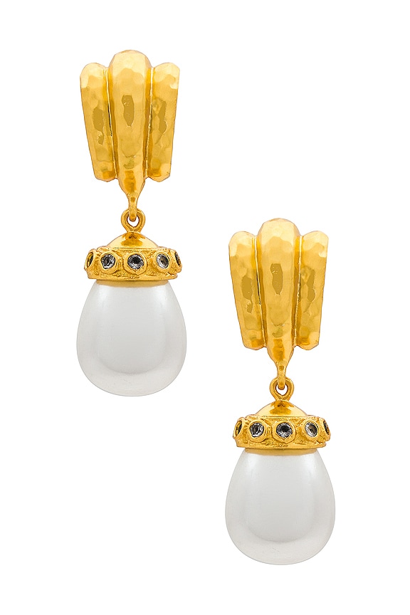view 2 of 3 PENDIENTES MADONA in Pearl & Clear Quartz