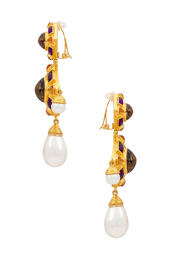 view 2 of 3 GABRIELLA 귀걸이 in Amethyst Quartz, Ruby Quartz & Citrine Quartz And Pearl