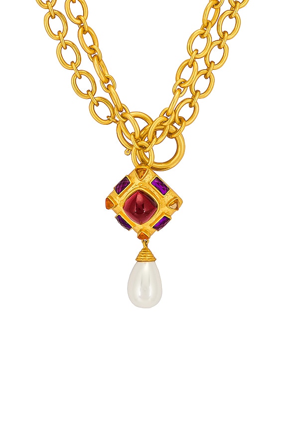 view 2 of 3 COLLIER EMILIA in Amethyst Quartz, Ruby Quartz, Citrine Quartz & Pearl