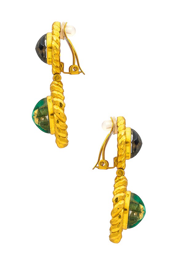 view 2 of 2 PENDIENTES CARLOTTA in Blue Saphire Quartz And Emerald Green Quartz