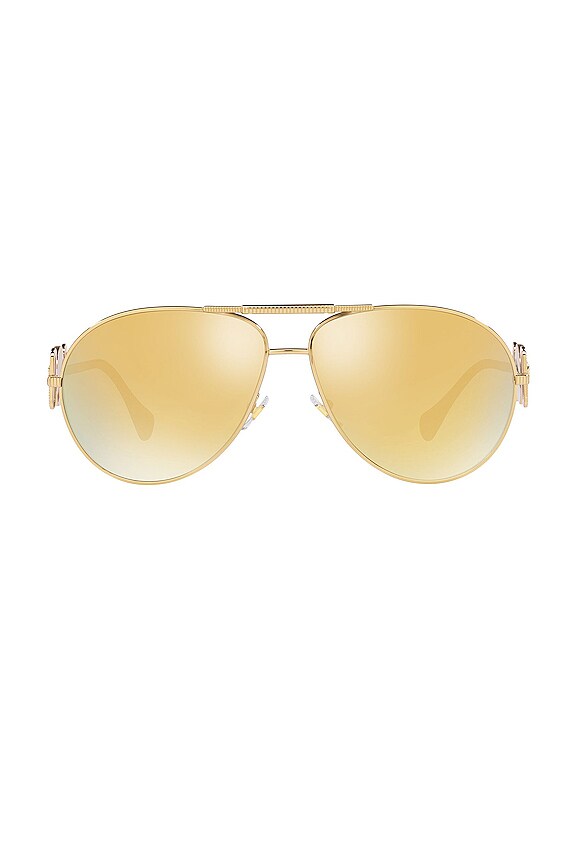 view 1 of 3 Aviator in Gold & Brown Mirror Gold