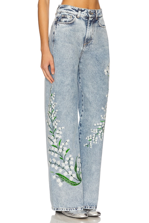 view 2 of 6 JEANS CON BORDADO DE LIRIOS. LILY in Blue