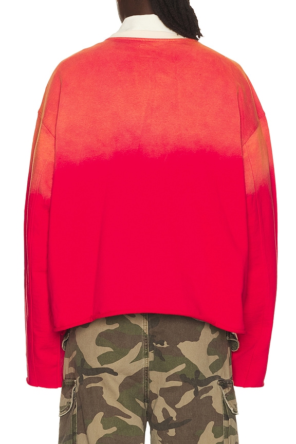 view 2 of 5 Oversized Cropped Crewneck Sweatshirt in Red