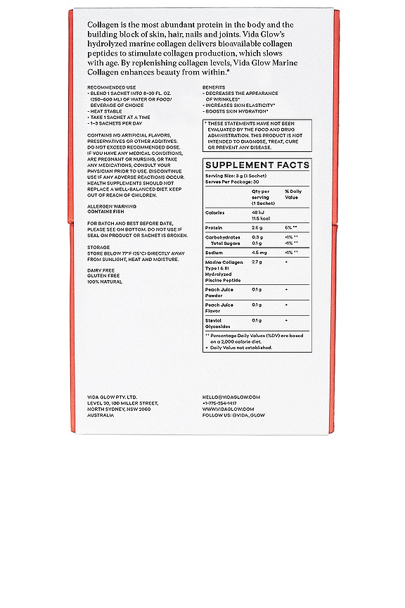 view 2 of 5 Natural Marine Collagen Sachets Peach in 