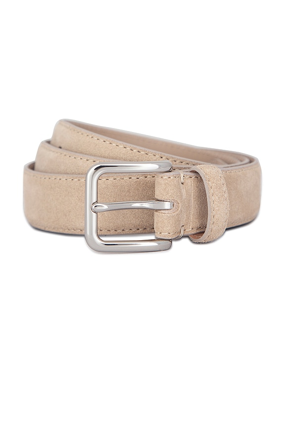 view 2 of 2 30mm Stitched Suede Belt in Horchata