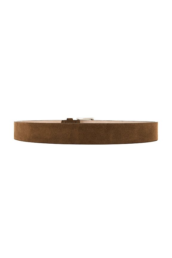 view 2 of 3 35mm Flat Suede Belt in Chocolate Palladium