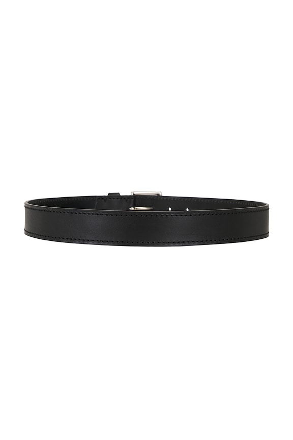 view 2 of 3 35mm Flat Belt With Stitched Edge Belt in Black & Dull Nickel