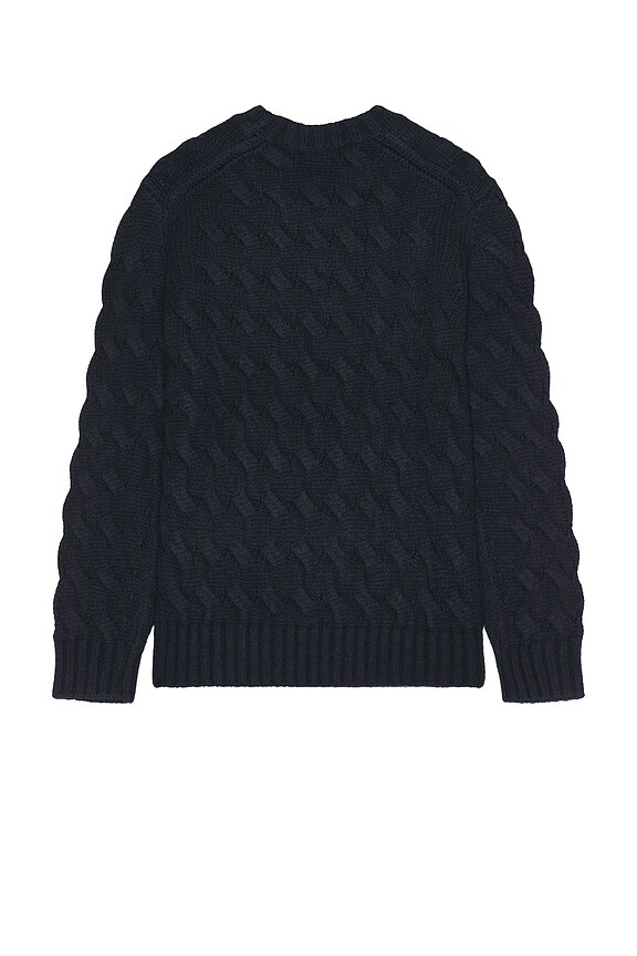 view 2 of 3 Cable Wave Crew Sweater in Coastal