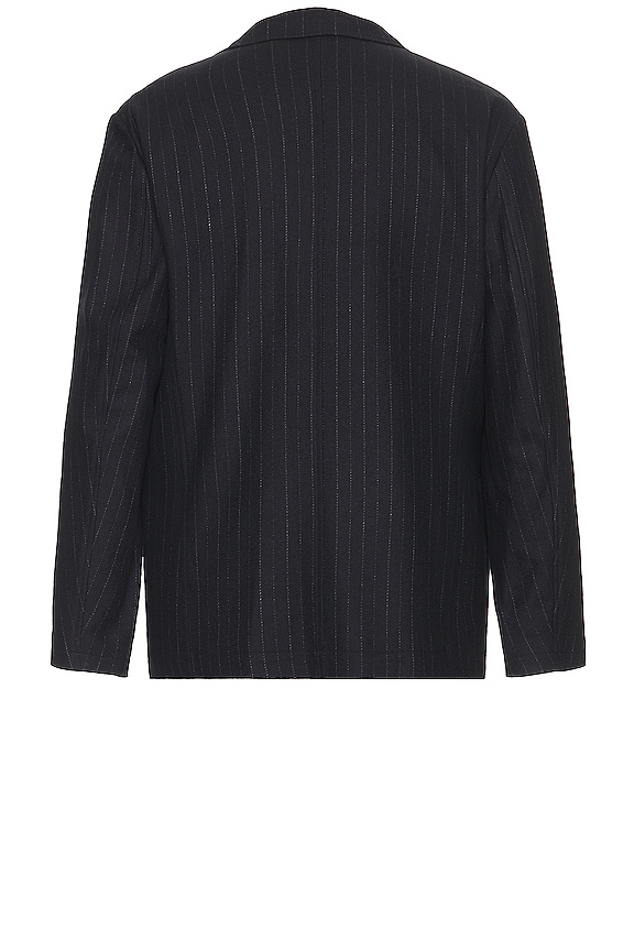 view 2 of 5 Wool Flannel Pinstripe Blazer in Coastal & Bone