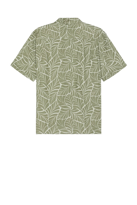 view 2 of 3 Knotted Leaves Short Sleeve Shirt in Dried Cactus