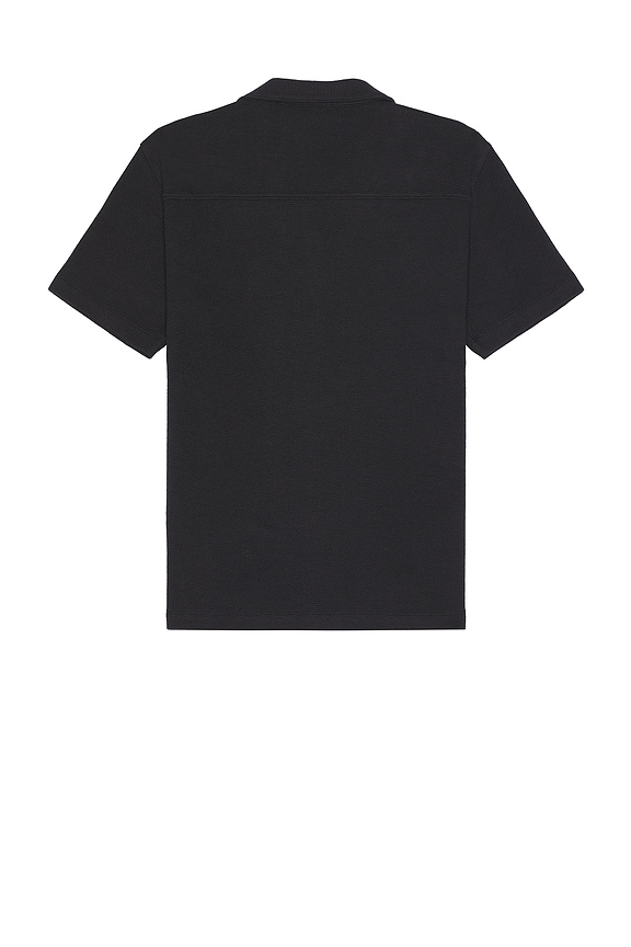 view 2 of 3 Boucle Short Sleeve Button Down Shirt in Soft Black