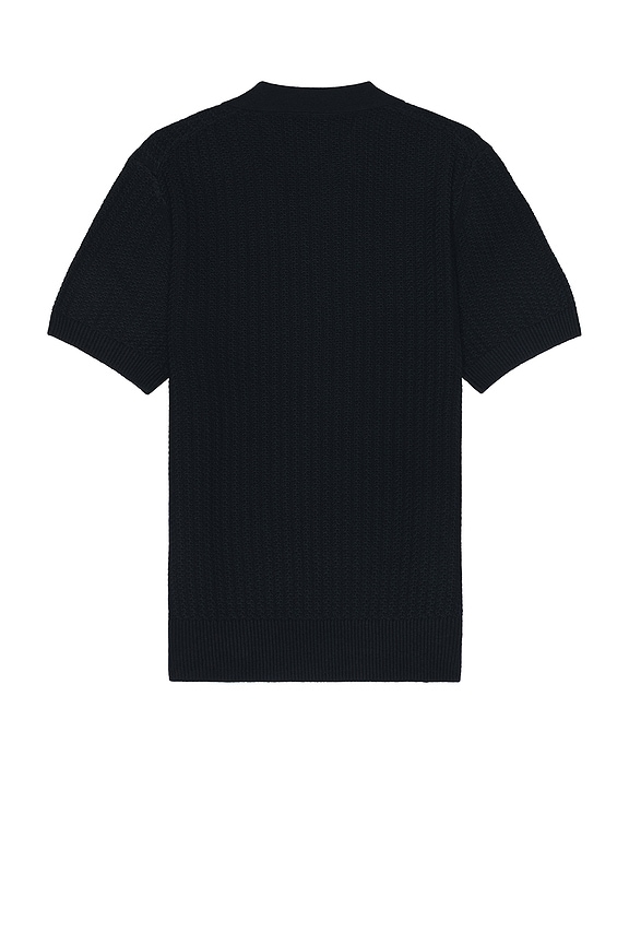 view 2 of 4 Crafted Rib Short Sleeve Johnny Collar Polo in Coastal