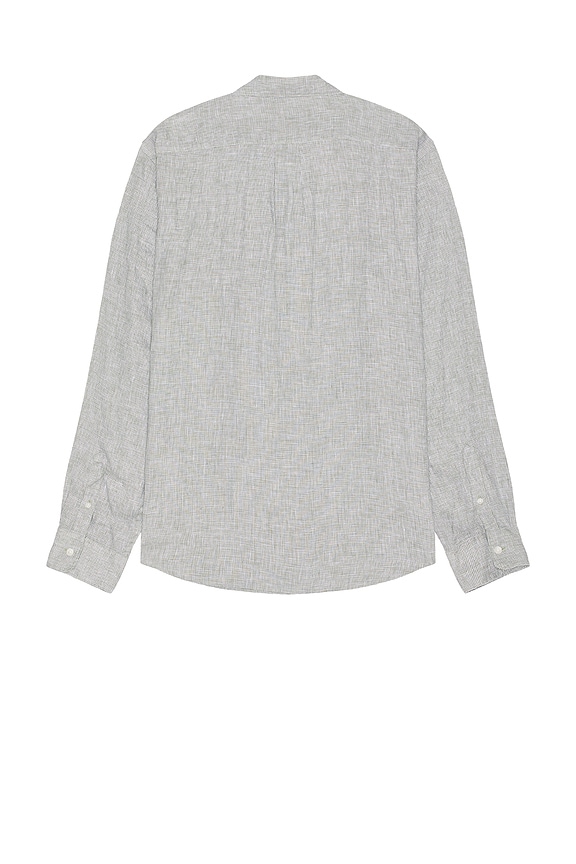 view 2 of 4 Houndstooth Seperate Placket Long Sleeve Shirt in Broad Leaf & Optic White