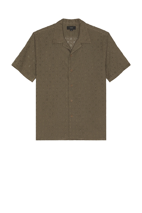 view 1 of 4 Cotton Eyelet Collar Shirt in Dome