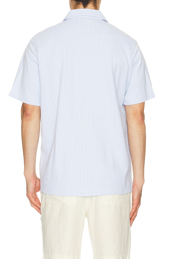 view 2 of 5 Seersucker Stripe Short Sleeve Cabana Shirt in Rainwater & Optic White