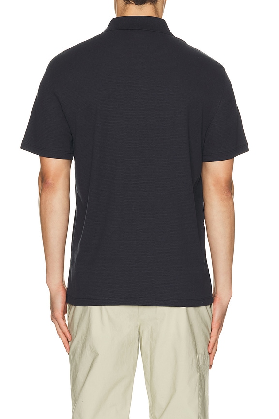 view 2 of 4 Mesh Knit Snap Short Sleeve Polo in Coastal Blue