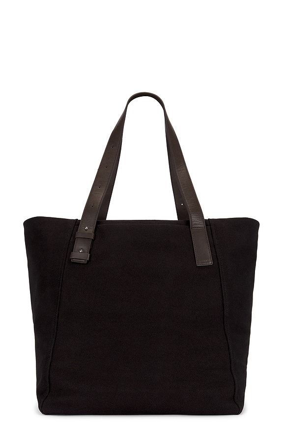 view 2 of 6 Extra Large Canvas Tote in Black & Tobacco