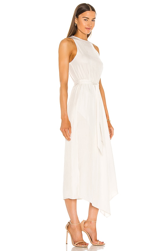 view 2 of 3 Handkerchief Drape Halter Dress in Bone