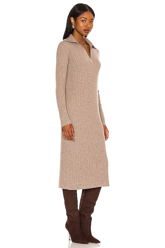 view 2 of 3 Ribbed Polo Dress in Maple