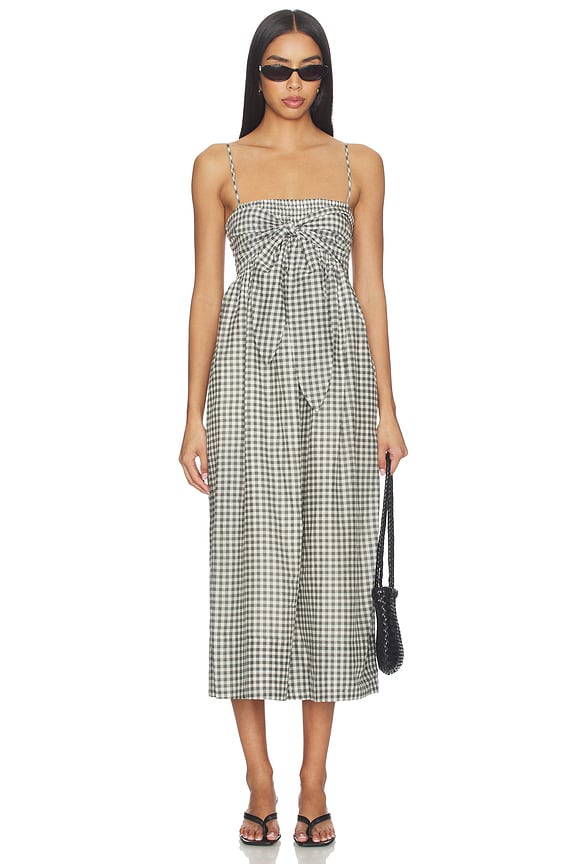 view 1 of 4 Tie Smocked Cami Dress in Off White & Smoke