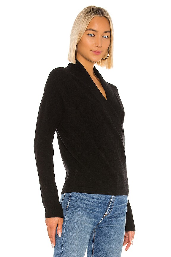 view 2 of 4 Wrap Front Pullover in Black