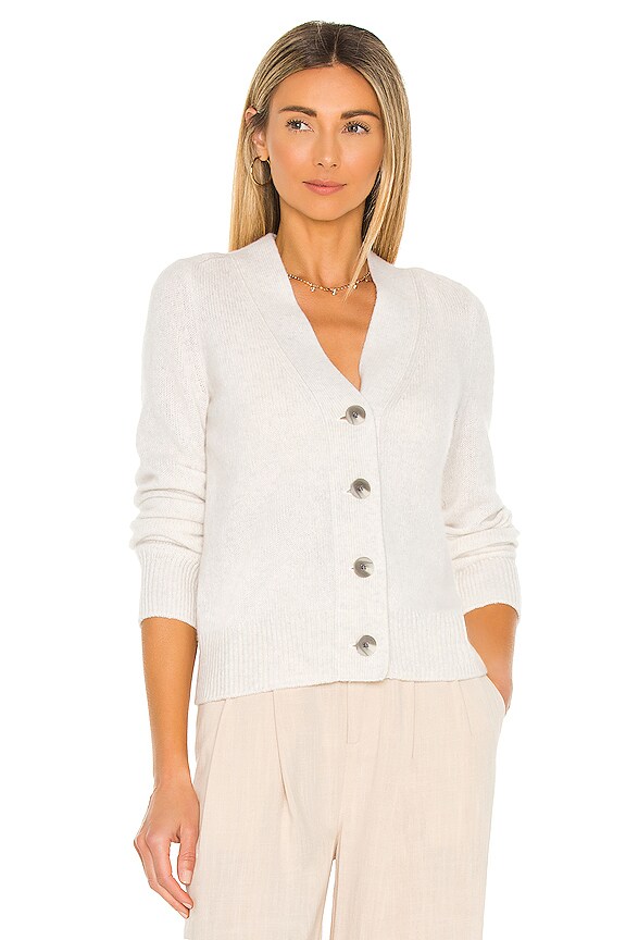 view 2 of 5 Shrunken Button Cardigan in White