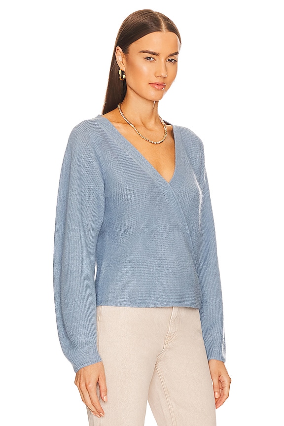 view 2 of 4 Ribbed Cross Front Pullover in Lake