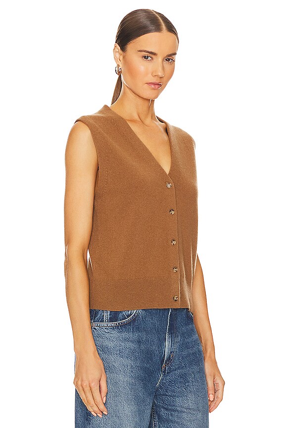 view 2 of 4 Shrunken Button Vest in Mink