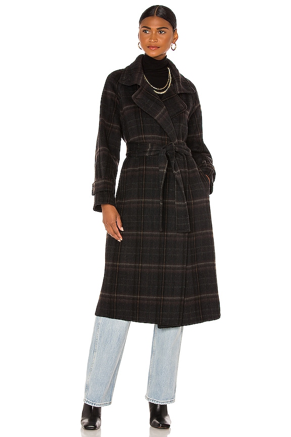 view 2 of 4 Modern Plaid Coat in Coastal & Sage