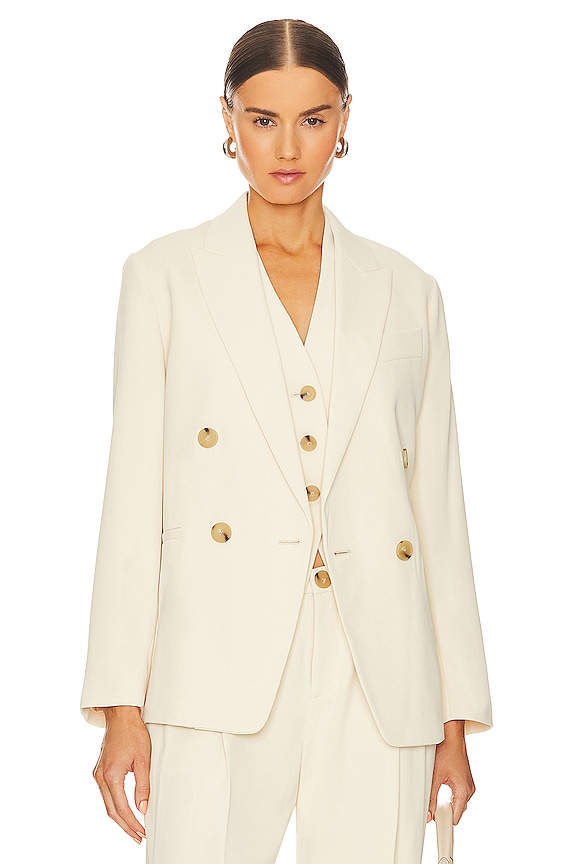 view 2 of 5 Crepe Double Breasted Blazer in Birch