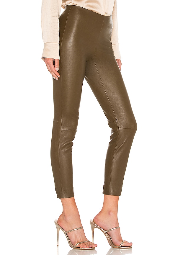 view 2 of 4 Leather Crop Pant in Dark Olive