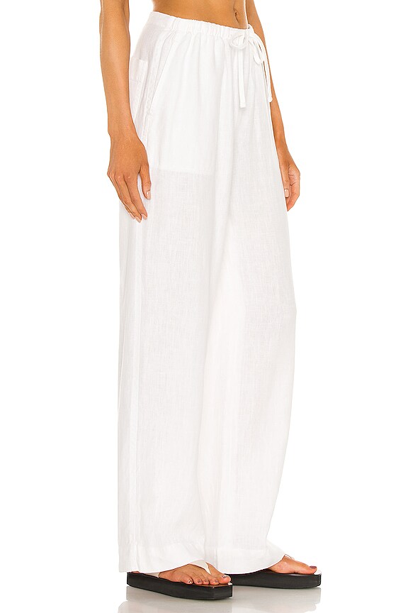 view 2 of 4 Tie Front Pull On Pant in Optic White