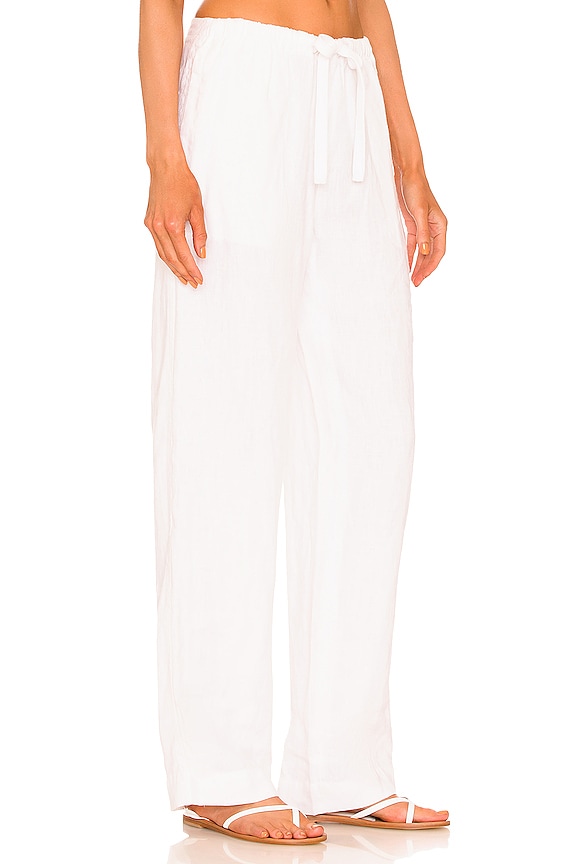 view 2 of 4 Tie Front Pull On Pant in Optic White