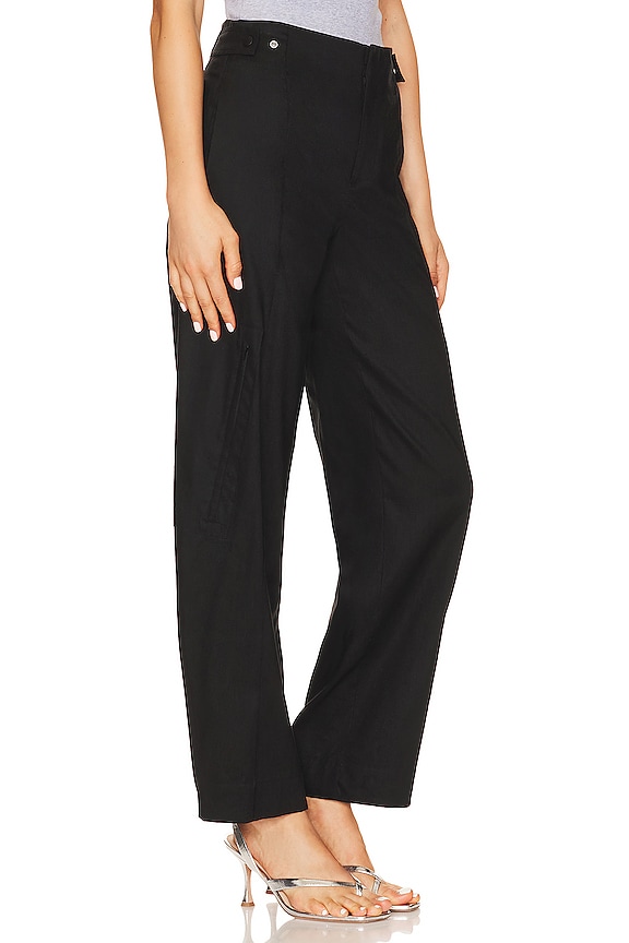 view 2 of 4 High Waist Tailored Utility Trouser in Black