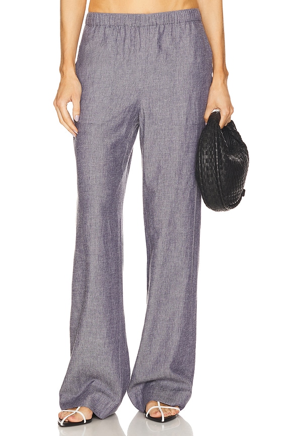 view 1 of 6 Mid Rise Casual Pull On Pant in Mid Indigo