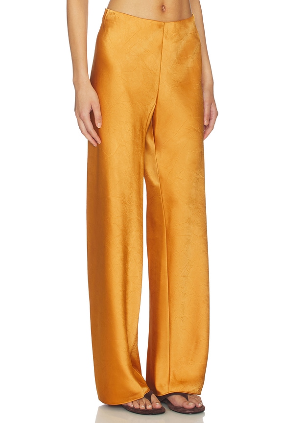 view 2 of 6 High Waist Satin Bias Pant in Clementine