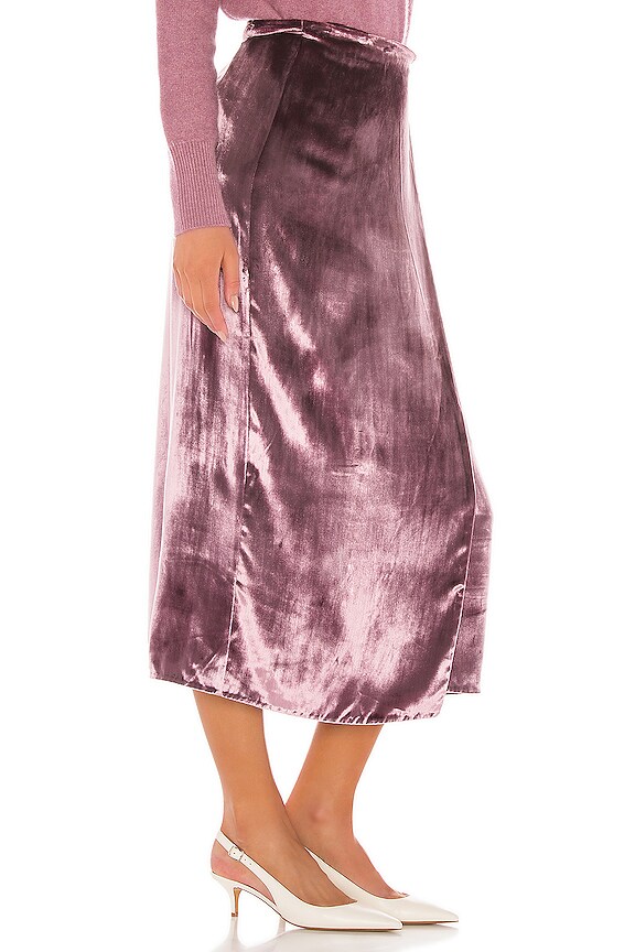 view 2 of 4 Panne Wrap Skirt in Amarena